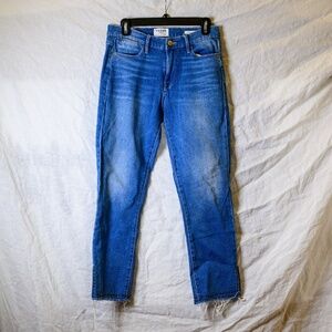 Frame NWOT Alix Jeans, High-rise skinny super-stretch denim ankle, frayed, med
